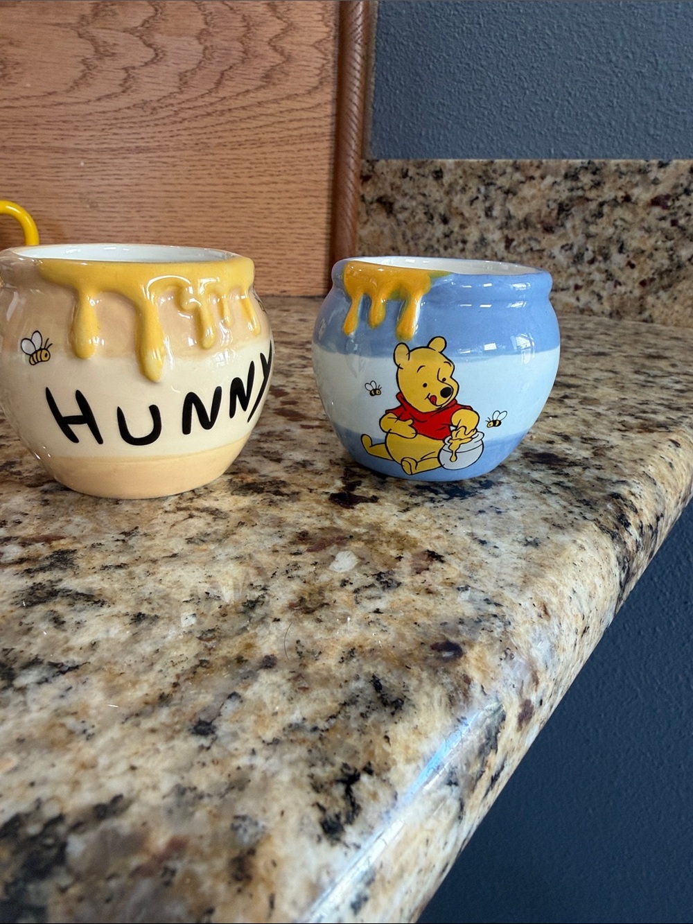 Disney Winnie the Pooh Ceramic Honey Pot Mug - Yellow & Blue